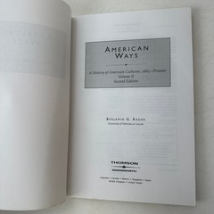 American Ways Vol 2 History American Cultures 1865 to Present Benjamin G. Rader