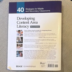 Developing Content Area Literacy 2nd Ed Antonacci Trade Paperback Middle High