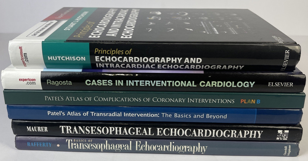 Cardiology Textbook Lot Of 6 Echocardiography Patels Atlas Intricardiac And More