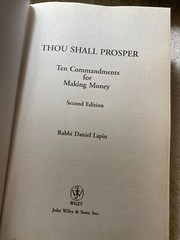 Thou Shall Prosper: Ten Commandments for Making Money by Lapin, Rabbi Daniel