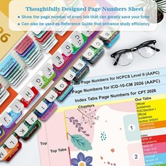 Professional 2026 CPT ICD-10 HCPCS Tabs: Laminated, Scientific Design, Quick Nav