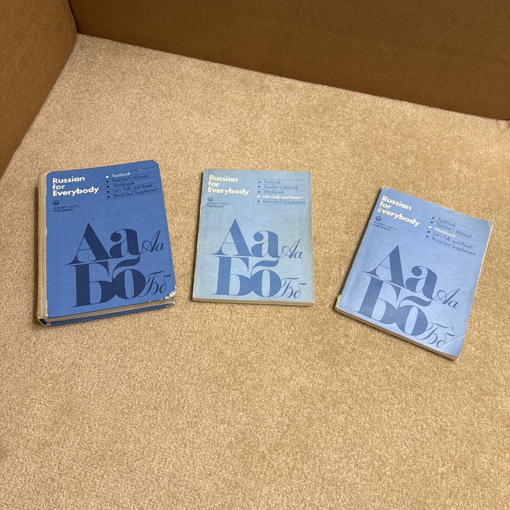 RUSSIAN FOR EVERYBODY 3 Volumes Textbook/Workbook/Let’s Talk & Read! 1986