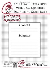 ENGINEERING GRAPH PAPER (MS5QX-110 PAGES): METRIC 5MM By Mighty Hunkbook **NEW**