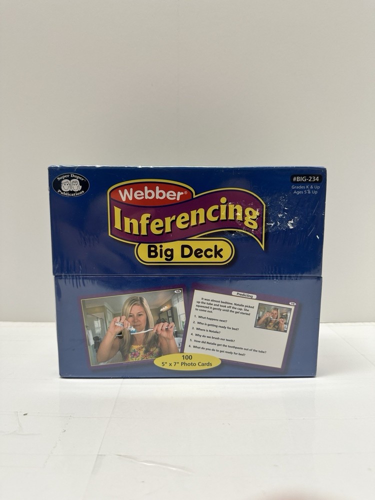 Super Duper Publications Webber Inferencing Big Photo Flash Cards New Sealed