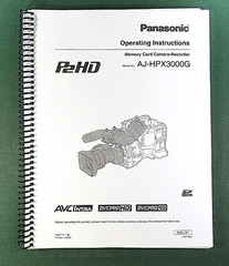 Panasonic P2HD AJ-HPX3000G Instruction Manual: 198 Pages & Protective Covers!