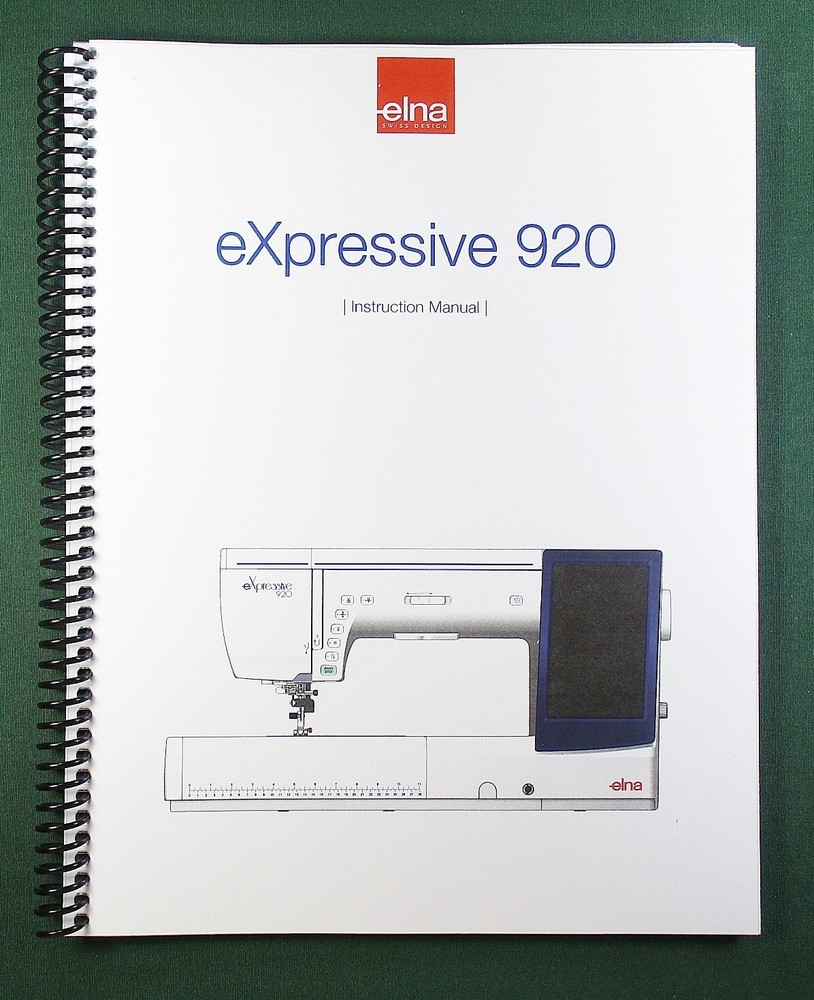 Elna Expressive 920 Instruction Manual: Full Color 176 Pages & Protective Covers