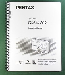 Pentax Optio A10 Instruction Manual: 191 Pages & Protective Covers!