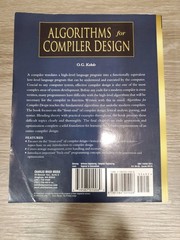 Electrical and Computer Engineering Ser.: Algorithms for Compiler Design/C O. G.