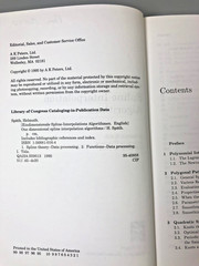 One Dimensional Spline Interpolation Algorithms Helmuth Späth Hardback 1995