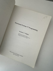 Structured Fortran 77 Programming by Seymour V Pollack 1982 Softcover 496 pages