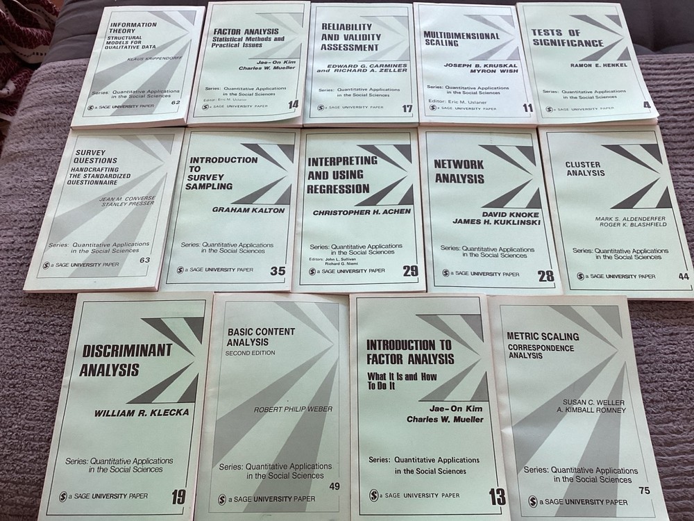 Lot of 14: Quantitative Applications In The Social Sciences, Sage University