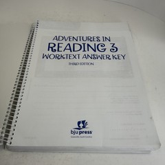 BJU Press Adventures in Reading 3 Worktext Answer Key Third Edition Paperback