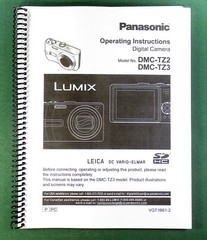 Panasonic DMC-TZ2 DMC-TZ3 Instruction Manual: 108 Pages & Protective Covers!