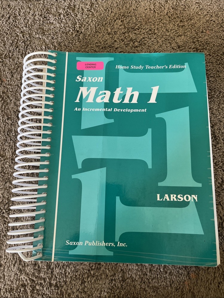 Saxon Math 1 Book Home Study Teachers Edition by Nancy Larson Spiral 1st Grade