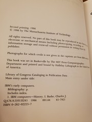 IBM’s Early Computers by Bashe, Johnson, Palmer and Pugh – MIT 1986