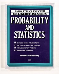 1992 Rothenberg HBJ COLLEGE OUTLINE: PROBABILITY & STATISTICS review manual TPB