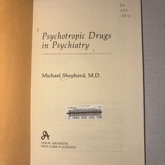 Psychotropic Drugs in Psychiat (Psychotropic Drugs in Psychiatry C) by…