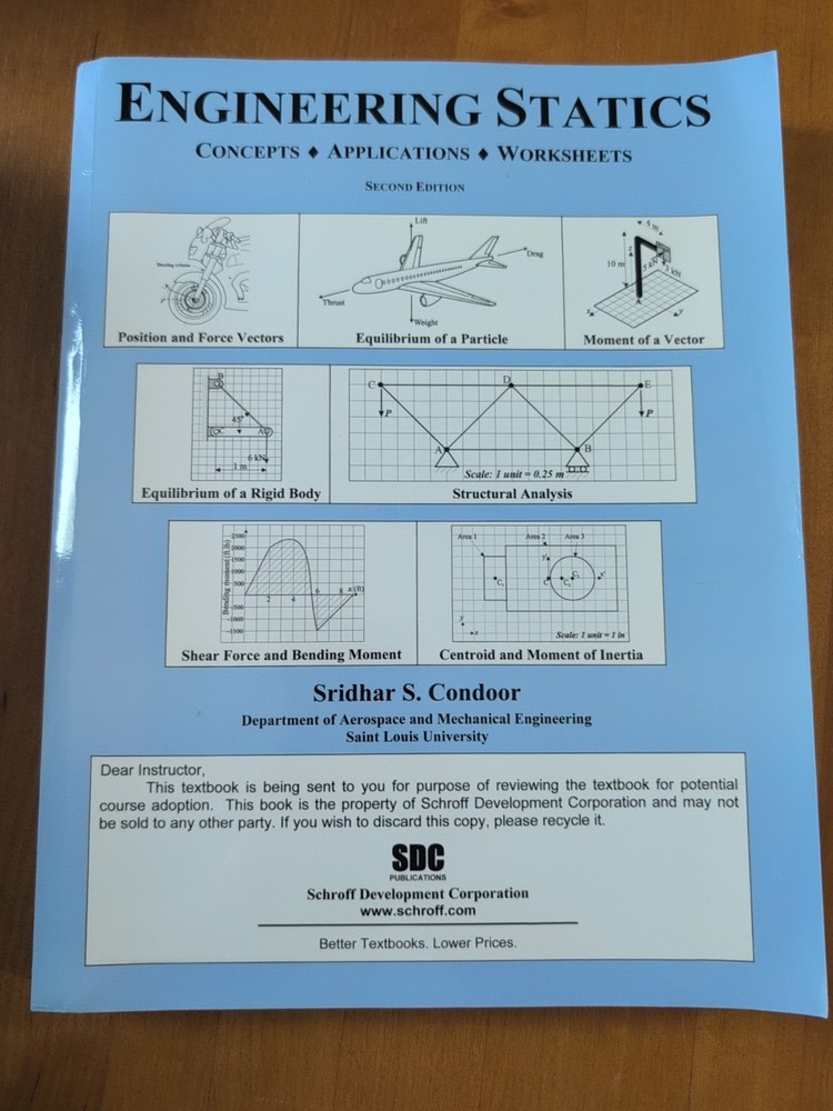 Engineering Statics, Sridhar Condoor, 2nd Edition Instructor Copy, 2008, Plus CD
