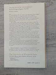 From Manor to Market: Structural Change in England, 1536-1640; Lachmann – VG+/PB
