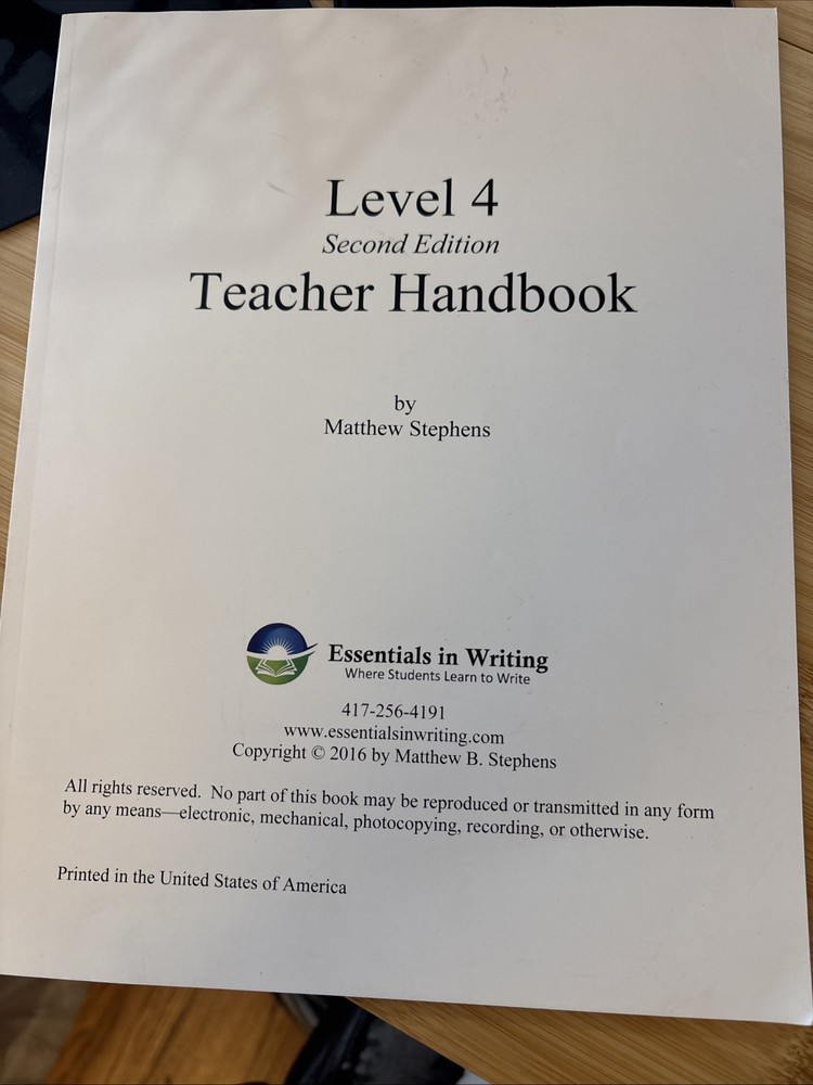 Essentials in Writing Level 4 2nd Ed Homeschool Matthew Stephens