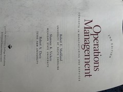Operations Management : Concepts in Manufacturing and Services