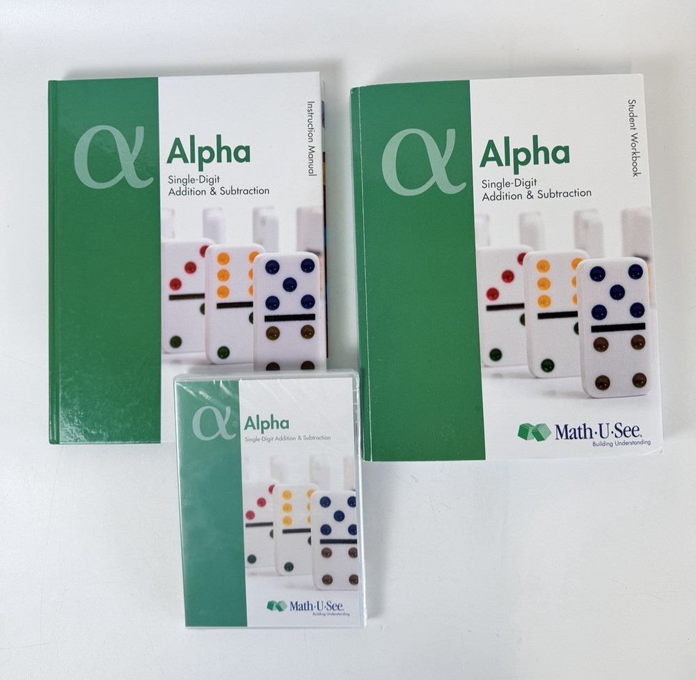 Math-U-See Alpha Single-Digit Addition & Subtraction Student Book + Manual + DVD