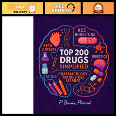 Pharmacology Coloring Book & Study Guide: 200 Drugs, 300+ Pages, Memory Aids, Hi