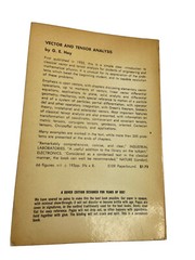Vector & Tensor Analysis by G. E. Hay (Paperback, 1953) Vintage Textbook