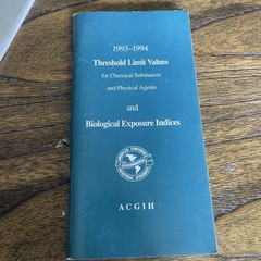 ACGIH Booklet Lot 10x Threshold Limit Values TLV BEIs 1982-1994 Vintage