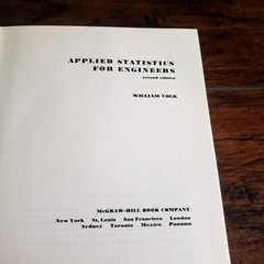 Applied Statistics for Engineers 2nd Edition Hardcover 1969 McGraw-Hill