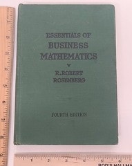 Essentials of Business Mathematics Rosenberg Vtg 40s 1945 School Text Book Stock