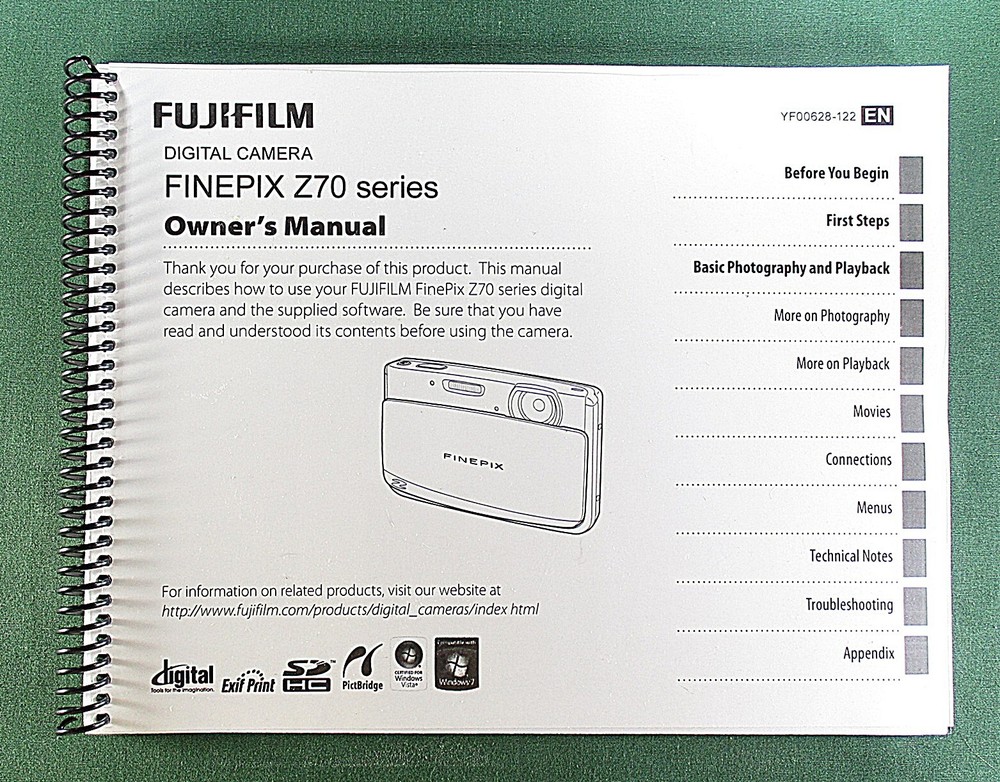FujiFilm Z70 Instruction Manual: 128 Pages & Protective Covers!