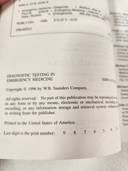 Diagnostic Testing in Emergency Medicine (Wolfson , Paris 1996) Softcover F/S