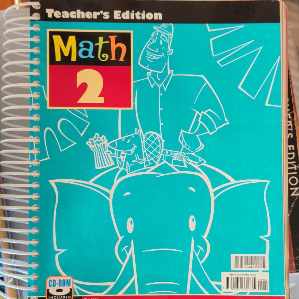 BJU Press Math 2 Student Textbook 3rd Edition Spiral w/ CD-ROM English