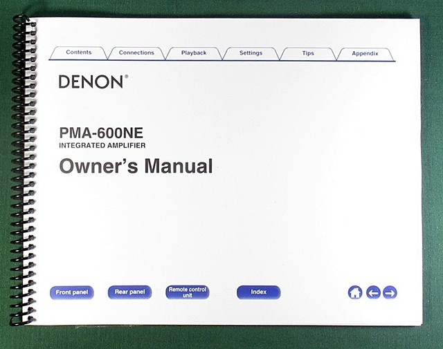Denon PMA-600NE Instruction Manual: Full Color 52 Pages & Protective Covers!