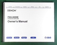 Denon PMA-600NE Instruction Manual: Full Color 52 Pages & Protective Covers!