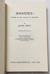 Semantics: Studies in the Science of Meaning Michel Bréal (1964 Dover Paperback)