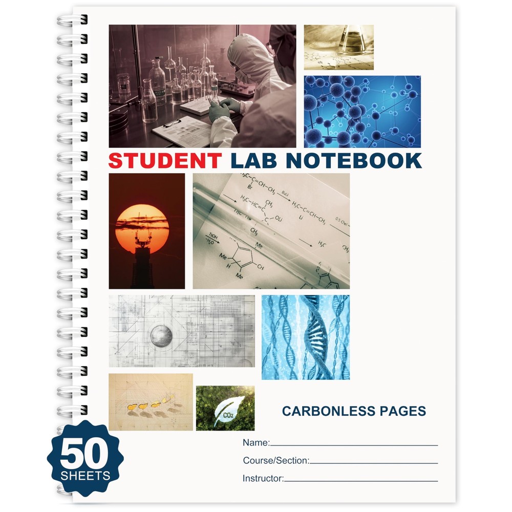 Carbonless Lab Notebook – 8.5″ x 11″ Chemistry Notebook with 50 Sets of Pages…