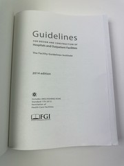 Facility Guidelines Institute Hospitals & Outpatient Facilities 2014 Edition TPB