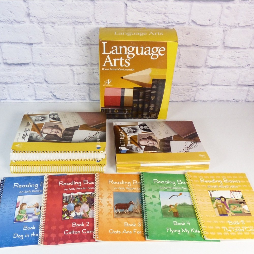 Alpha Omega LIFEPAC Language Arts Grade 1 Home School Curriculum Kit 17 Books