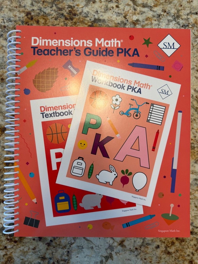 Dimensions Math Teacher’s Guide PKA Singapore Math Pre-K A Like New Homeschool