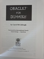 For Dummies Ser.: Oracle 7 by Dummies Technical Press Staff and Carol McCullough
