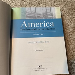 America: The Essential Learning Edition, 3E, Vol 2, by David Emory Shi, VG