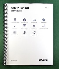 Casio CDP-S160 Instruction Manual: 32 Pages Coil Bound & Protective Covers!