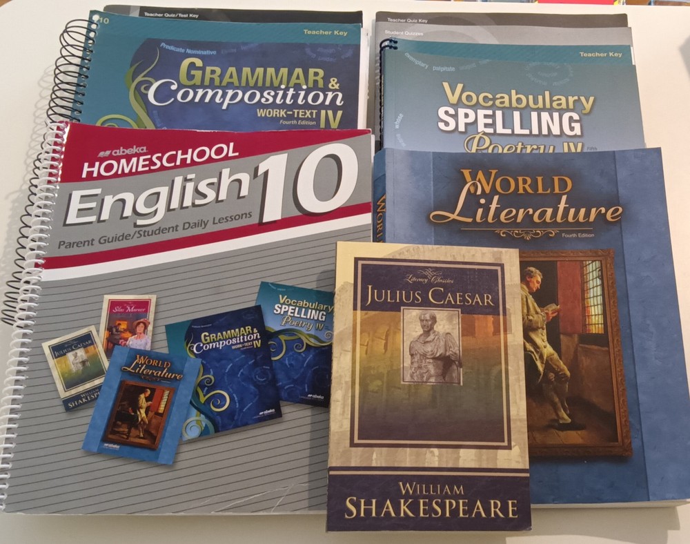 Abeka English 10 Homeschool Curriculum Lot 8 Books student Parent A Beka Good