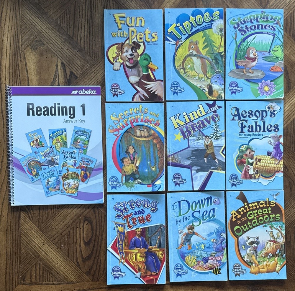 Abeka Reading 1 Answer Key & 9 Student Readers 1st Grade Current Lot of 10