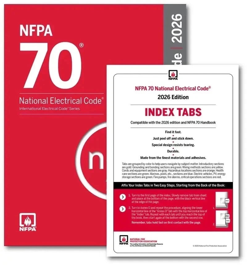 NFPA 70 National Electrical Code NEC 2026 Edition + Index tab USA Item USPS