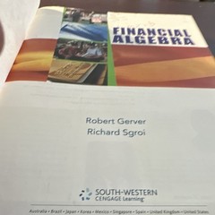Financial Algebra Gerver Sgroi South-Western Cengage Student Hardcover 2011