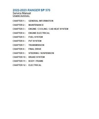 2022-2023 Polaris Ranger SP 570 Service Manual: w/ Protective Covers
