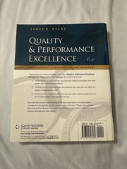 Quality and Performance Excellence by James R. Evans (2010, Trade Paperback)